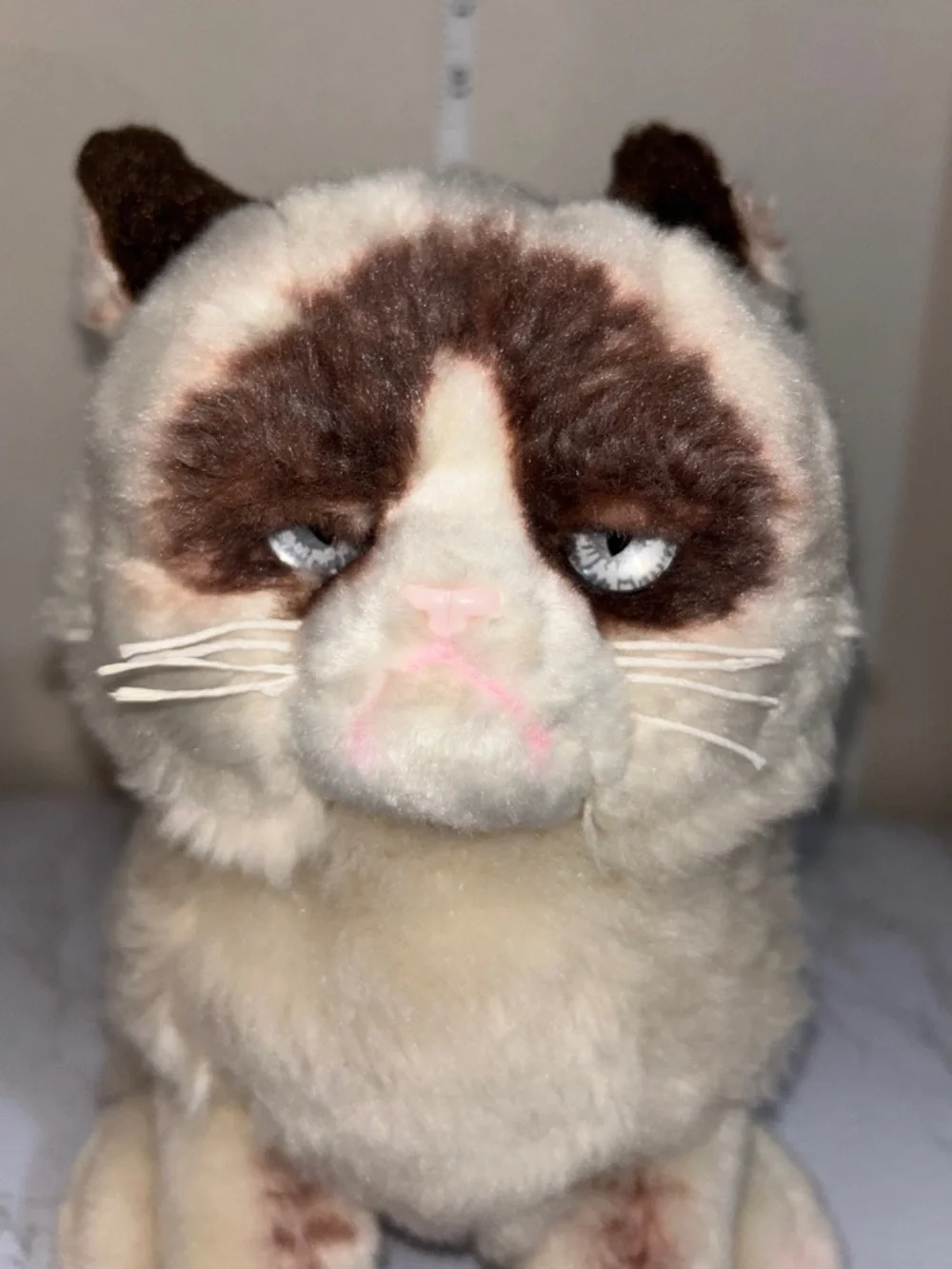 Gund Plush Grumpy Cat - Cream and Brown *EUC 10” sitting kitty Grey Eyes